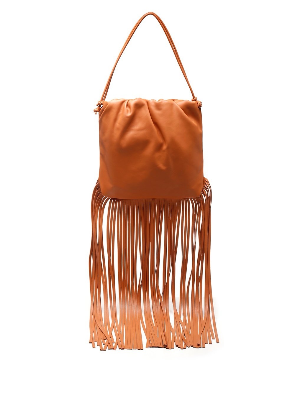 Authentic Bottega Veneta Nappa The Fringe Pouch Shoulder Bag – Clay